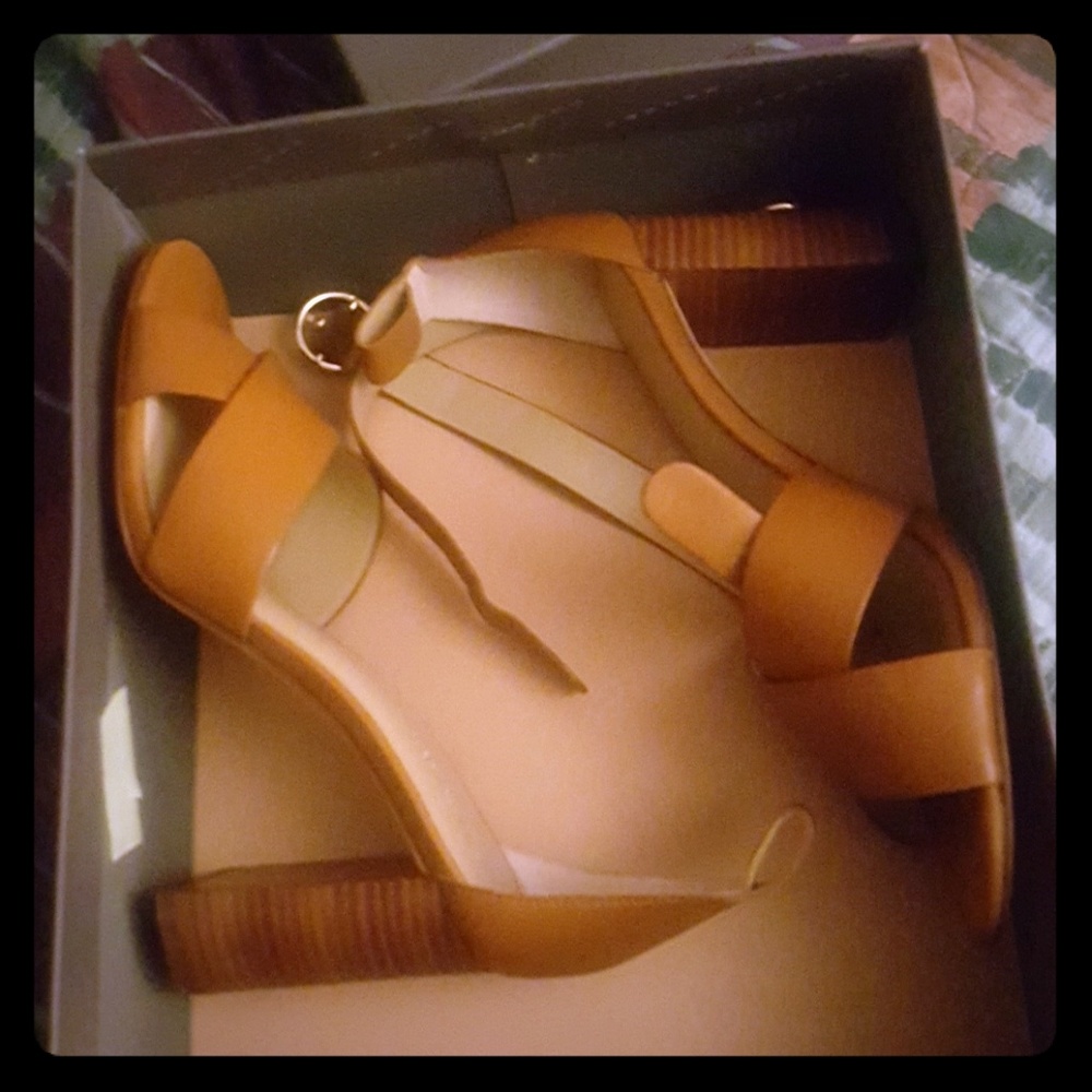 Ann Taylor 3 inch high heeled sandals.